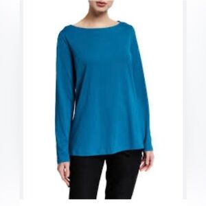 - Eileen Fisher  Jersey Bateau-Neck Long Sleeve Top